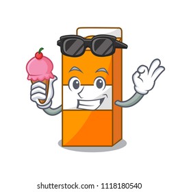 With ice cream package juice character cartoon