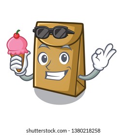 With ice cream paper bag isolated with the character