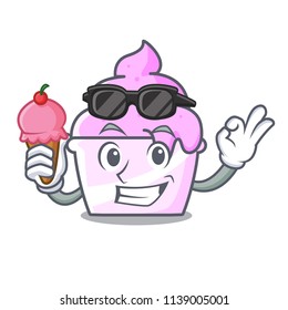 With ice cream ice cream paper cup character cartoon
