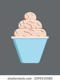 Ice cream in a paper cup - a stylish vector illustration