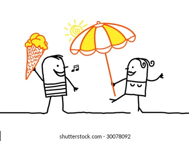 ice cream and parasol