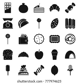 Ice cream parlor icons set. Simple set of 25 ice cream parlor vector icons for web isolated on white background