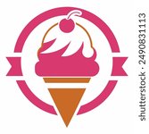 Ice Cream Parlor Logo vector art illustration