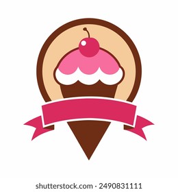 Ice Cream Parlor Logo vector art illustration