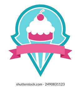 Ice Cream Parlor Logo vector art illustration