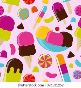 Ice Cream Parlor Seamless Background