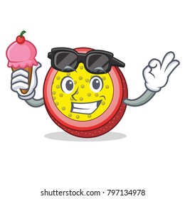 With ice cream passion fruit character cartoon