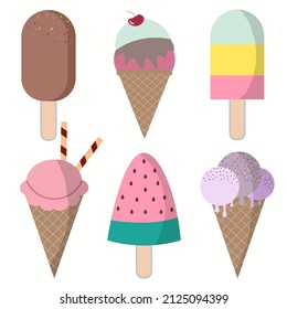 Ice cream pastel. vector illustration