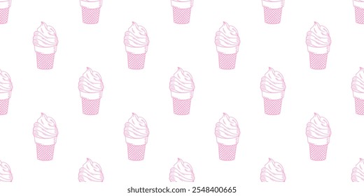 ice cream pattern background. Ice cream cone pattern background. Sweet Desserts Pattern background.