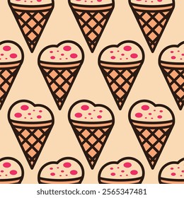 Ice cream pattern background illustration vector design template