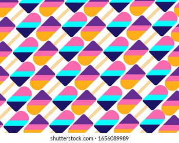 Ice cream pattern in background. Ice cream line illustration background.
