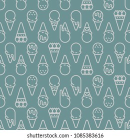 ice cream pattern and background , outline style