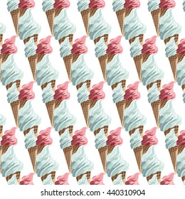 Ice cream pattern background Vector 