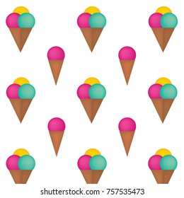ice cream pattern or background- vector illustration