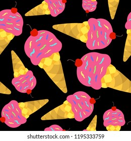 Ice cream pattern. Can be used for textile, website background, book cover, packaging.