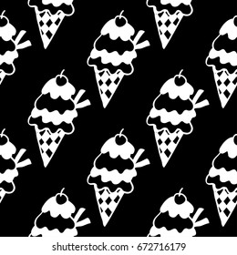 Ice cream pattern. Can be used for textile, website background, book cover, packaging.
