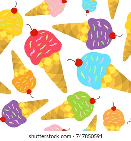 Ice cream pattern. Can be used for textile, website background, book cover, packaging.