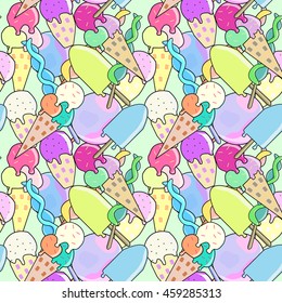 Ice cream pattern cartoon