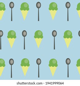 Ice cream pattern cartoon style