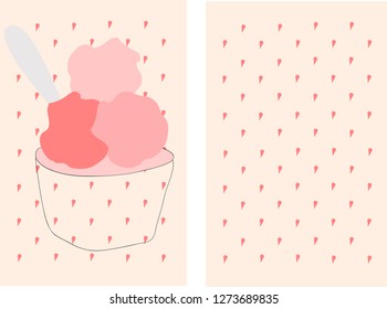 Ice cream pattern for ice cream container