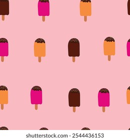 ice cream pattern, food pattern, cold ice cream pattern for background, wallpaper, wall art, packaging and labels, textile print.