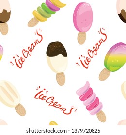 ice cream pattern food seamless vector . Concept for menu, web design, print, textile