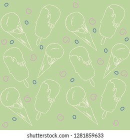 Ice Cream Pattern. Hand drawn