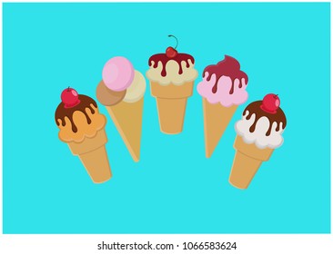 ice cream pattern on a blue background