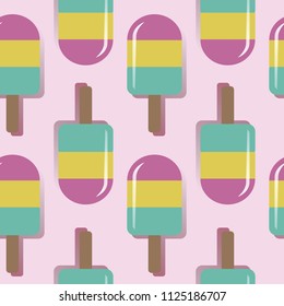 ice cream pattern on bright background.