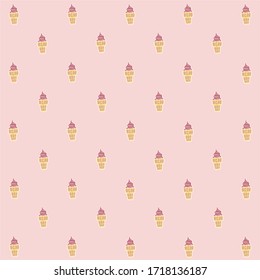 
ilustración de color rosa de patrón de helado