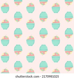 Ice Cream Pattern In Pistachio, Strawberry And Lemon Sorbet Colors Can Be Used For Fashion And Textile Design, Home Decor, Marketing, Advertising And Web Graphic Design,book Covering And Gift Wrapping