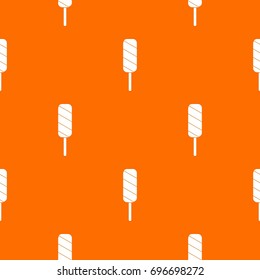 Ice Cream pattern repeat seamless in orange color for any design. Vector geometric illustration