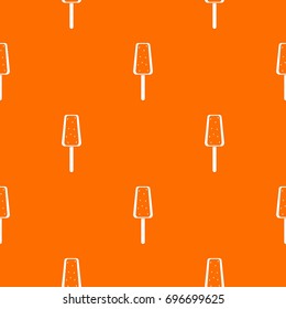 Ice Cream pattern repeat seamless in orange color for any design. Vector geometric illustration