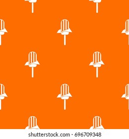Ice Cream pattern repeat seamless in orange color for any design. Vector geometric illustration
