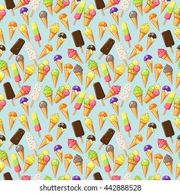 Ice cream pattern .Seamless pattern of ice cream