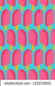 Ice cream pattern seamless. Eskimo background. Food ornament. Sweetness texture
