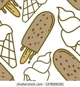 Ice Cream Pattern Seamless Vector Template