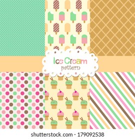 Ice cream pattern set