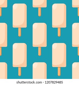 Ice cream pattern. Stock flat vector illustration.