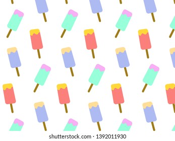 Ice cream pattern. Summer, food, Goodies, sweets.