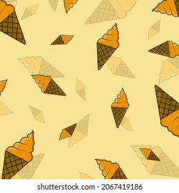 Ice cream pattern sweet food vector dessert pastry tasty cream