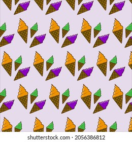 Eis Creme Muster leckere Nachspeise Vektorgrafik