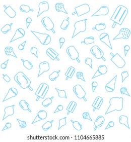 Ice cream pattern, texture, vector illustration.