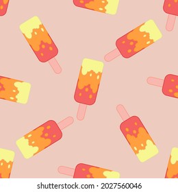 Ice cream pattern. Vector illustration in a flat style