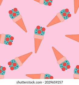 Ice cream pattern. Vector illustration in a flat style