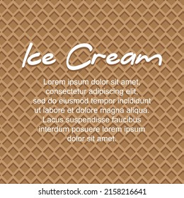 Ice cream pattern waffle texture vector illustration.