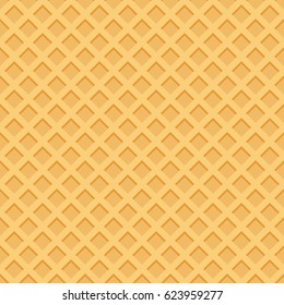 Ice Cream Pattern Waffle Texture Vector Illustration.