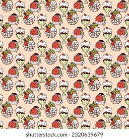 ice cream pattern for wallpaper, wrapping paper, or texture