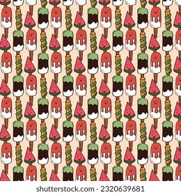 ice cream pattern for wallpaper, wrapping paper, or texture