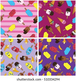 Ice Cream patterns set